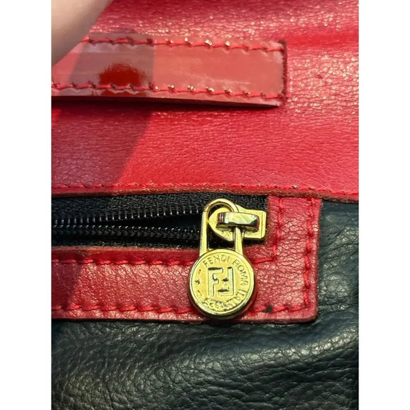 Fendi Red Leather rare handbag purse crossbody vintage - Picture 10 of 16